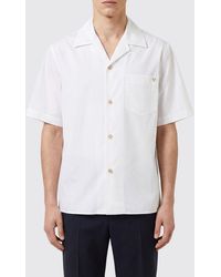 Valentino Garavani - Slim Fit Cotton Bowling Shirt With Metallic Monogram - Lyst