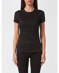 Philipp Plein - Slim Fit Cotton T-Shirt With Skull Print And Rhinestones - Lyst