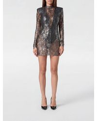 Philipp Plein - Long-Sleeved Lace Sheath Mini Dress For Evening - Lyst