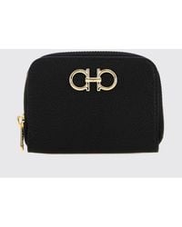 Ferragamo - Gancini Grained Calfskin Leather Wallet - Lyst