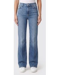 PAIGE - Flared Cotton Denim Jeans - Lyst
