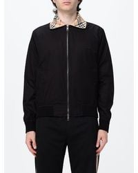 Burberry - Lightweight Cotton Bomber Jacket With Check Pattern Collar And Ekd Logo - Lyst