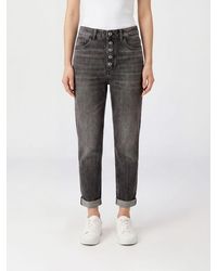 Dondup - Koons High-Waisted Straight Leg Cropped Cotton Denim Jeans - Lyst