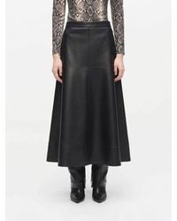 KARL LAGERFELD - High-Waisted A-Line Faux Leather Midi Skirt - Lyst