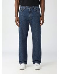 Stone Island - Wide-Leg Cotton Denim Five-Pocket Jeans - Lyst