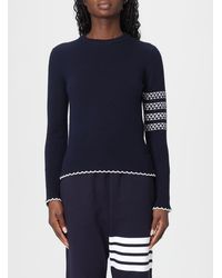 Thom Browne - Wool Sweater With Jacquard Logo - Lyst