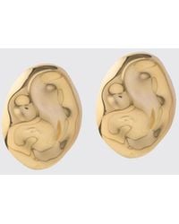 FEDERICA TOSI - Mindy 18Kt Plated Bronze Earrings With Pearl - Lyst
