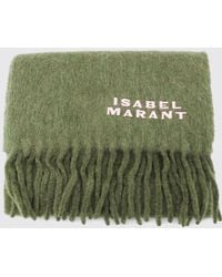 Isabel Marant - Firny Embroidered-Logo Alpaca Wool-Blend Scarf With Fringes - Lyst