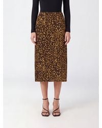 Twinset - Bleistift-Midirock Mit Animalier-Print Und Seitenschlitz - Lyst