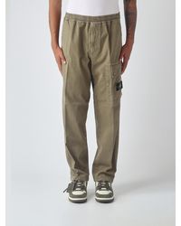 Stone Island - Straight-Leg Stretch-Cotton Cargo Pants With Logo - Lyst