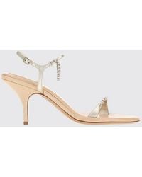 Chloé - Chlo&Eacute Zia Lambskin Sandals With Rhinestones And High Stiletto Heel - Lyst