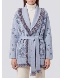 Alanui - Robe-Cardigan Aus Kaschmir Mit Bandana-Muster Und Fransen - Lyst