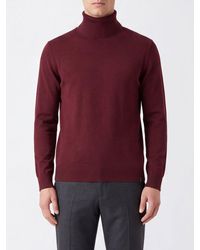 Fay - Pure Virgin Wool Turtleneck Jumper With Ribbed Collar - Lyst