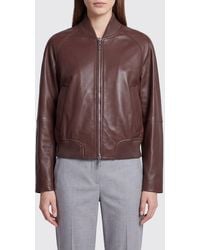 Sportmax - Amour Cropped Lambskin Bomber Jacket With Zip Closure - Lyst