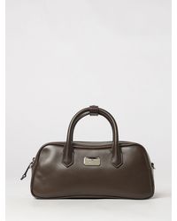 Emporio Armani - Small Leather Bowling Bag With Double Handle - Lyst