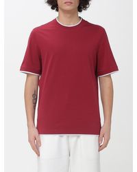 Brunello Cucinelli - Cotton Crew-Neck T-Shirt With Contrasts - Lyst