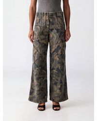 Pinko - Haiku Camouflage Cotton Wide-Leg Cargo Trousers - Lyst