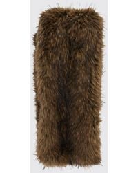 Bazar Deluxe - Rectangular Faux Fur Scarf With Straight Hem - Lyst