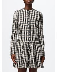 MSGM - Slim Fit Cropped Check Blazer - Lyst