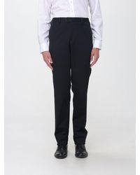 Lardini - Slim Fit Gabardine Trousers With Off-Centre Closure - Lyst