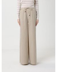 Max Mara - Striped Cotton And Silk Palazzo Trousers - Lyst