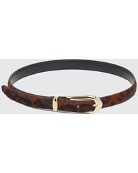 Orciani - Animal Print Pony Hair Belt With Pin Buckle - Lyst