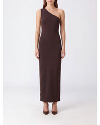 Elisabetta Franchi - One-Shoulder Jersey Midi Sheath Dress With Slit - Lyst