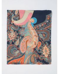 Etro - Cotton Blend Scarf With Paisley Motif - Lyst