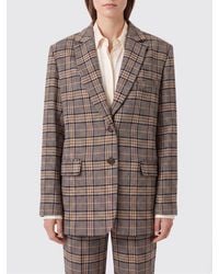 Anine Bing - Relaxed Fit Single-Breasted Tartan Viscose-Blend Blazer - Lyst