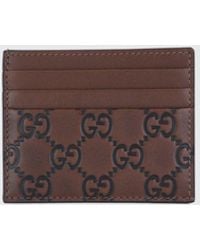 Gucci - Tarjetero De Crédito Gg Emblem De Piel Con Monograma Gg - Lyst