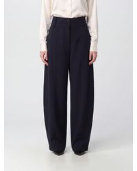 Pinko - High-Waisted Wide-Leg Crêpe Trousers With A Baggy Fit - Lyst