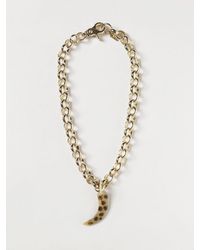 ALLUJEWELS - Choker-Halskette Aus Horn Mit Animal-Print Und Metall-Charms - Lyst
