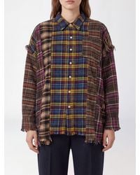 R13 - Patchwork Print Cotton Shirt With Frayed Hem - Lyst
