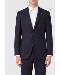 Lardini - Single-Breasted Virgin Wool Blazer With Peak Lapels And Patch Pockets - Lyst