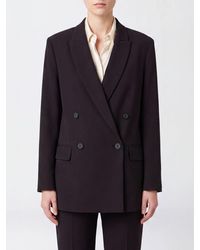 Twinset - Double-Breasted Viscose Blend Blazer With Peak Lapels - Lyst