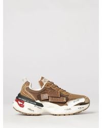 DSquared² - Faster Leather And Mesh Sneakers With Notched Sole - Lyst
