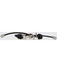 Saint Laurent - Cassandre Leather And Brass Bracelet - Lyst