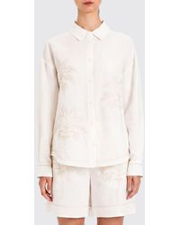 Twinset - Linen Blend Shirt With Embroidery - Lyst