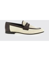 Brunello Cucinelli - Canvas And Leather Loafers - Lyst