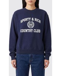 Sporty & Rich - Sporty &Amp Rich College Logo-Print Cotton Crewneck Jumper - Lyst