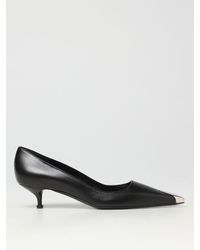 Alexander McQueen - Toe-cap Leather Heeled Courts - Lyst