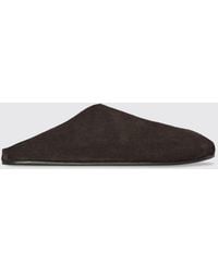 The Row - Hudson Suede Round-Toe Mules With Rubber Sole - Lyst