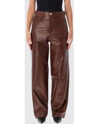 Rohe - High-Waisted Wide-Leg Sheep Leather Trousers - Lyst