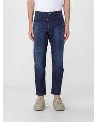 DSquared² - Regular Fit Straight Stretch Denim Jeans - Lyst