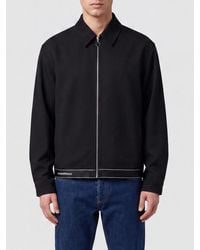 CASABLANCA - Wool Shirt Jacket With Classic Collar And Zip Closure - Lyst
