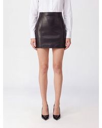 Balmain - High-Waisted Slim Fit Lambskin Leather Pencil Mini Skirt - Lyst