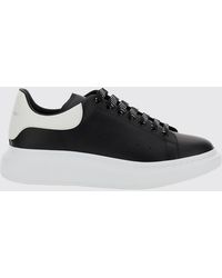 McQueen - Oversize Calf Leather Sneakers With Suede Insert And Chunky Sole - Lyst
