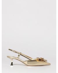 Jimmy Choo - Mimmi Laminated Patent Slingback With Applied Flower - Lyst