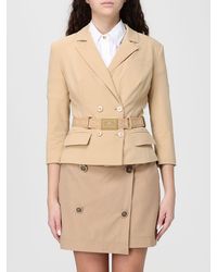 Elisabetta Franchi - Double-Breasted Blazer With Belt - Lyst