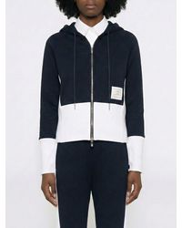 Thom Browne - Sudadera Con Capucha Y Cremallera De Algodón - Lyst